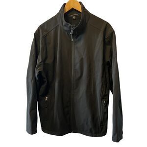 COAL HARBOUR Black Fleece Lined Lightweight Zip Up Rain Fall Jacket XL